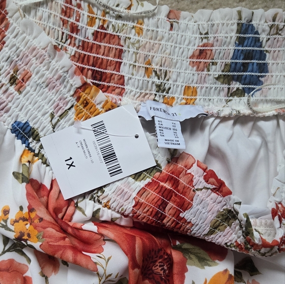 NWT Forever 21 Off The Shoulder Floral Maxi Dress Size 1X - Picture 2 of 4